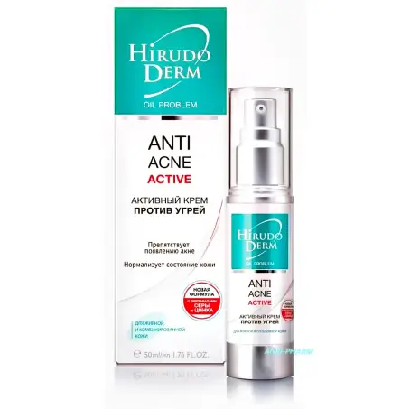 КРЕМ АКТИВНЫЙ ОТ УГРЕЙ HIRUDO DERM OIL PROBLEM ANTI-ACNE 50 мл