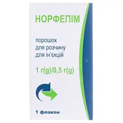 Норфепім 1500 мг пор. для п ін. р-ну фл.