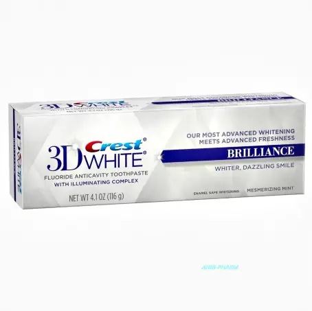 Зубная паста КРЕСТ 3D WHITE BRILLIANCE + ADVANCED STAIN PROTECTION 116 г
