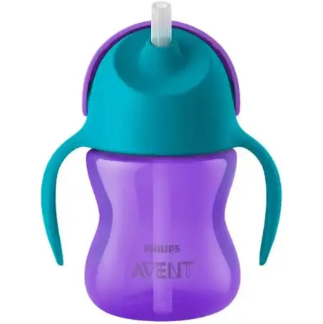 Чашка з трубочкою Philips Avent 9+ міс. 200 мл фіолетова з бірюзовим