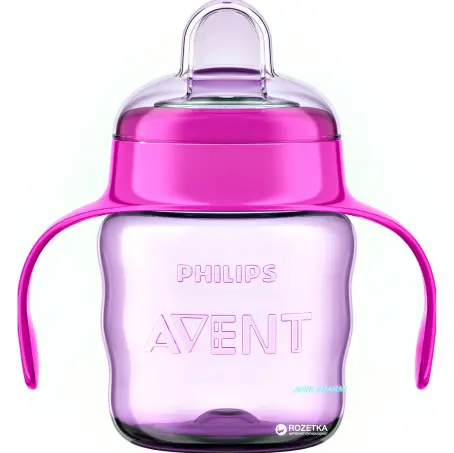 ЧАШКА-НЕПРОЛИВАЙКА PHILIPS AVENT Easy Sip с мягк. носик. д/дев. 6+ 200 мл роз. SCF551/03