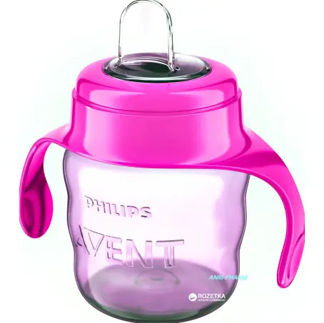 ЧАШКА-НЕПРОЛИВАЙКА PHILIPS AVENT Easy Sip з м'як. носик. для дів. 6+ 200 мл рож. SCF551/03