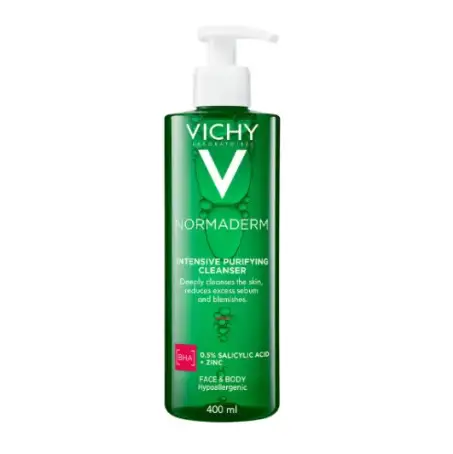 Гель Vichy Normaderm Intensive Purifying для глубокой очистки жирной, подверженной недостаткам кожи лица и тела, 400 мл