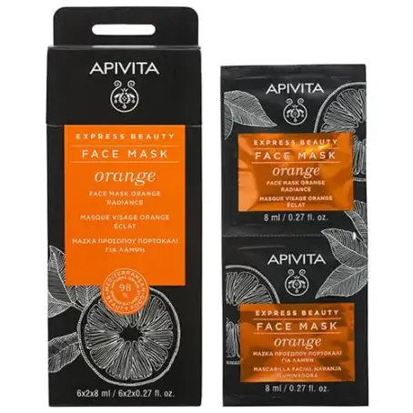 Маска для обличчя Apivita Express Beauty Сяяння з апельсином, 2 шт по 8 мл