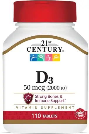 Витамин D3 21st CENTURY 50 мкг 2000 МО №110 табл. 
