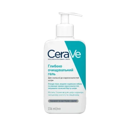 CeraVe Глубоко очищающий гель для подверженности несовершенствам кожи лица и тела, 473 мл