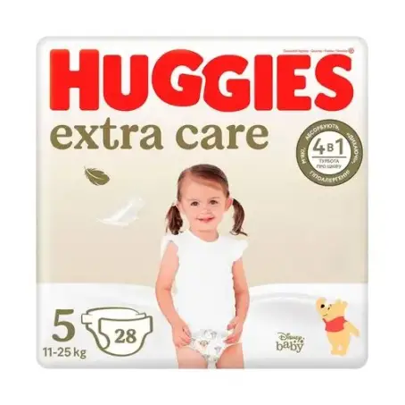 Підгузки Huggies Extra Care дитячі розмір 5 11-25 кг 28 шт