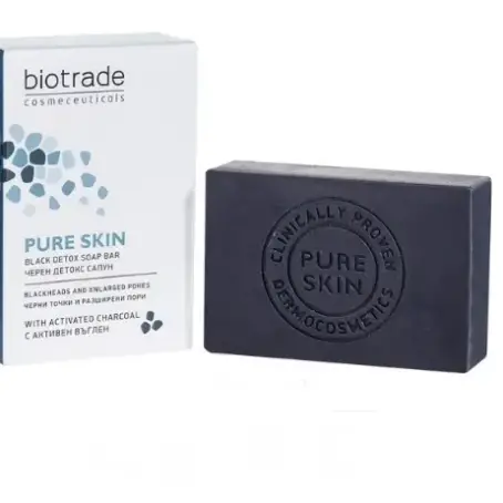 Мило-детокс Biotrade Pure Skin для шкіри обличчя та тіла з розширеними порами, 100 г