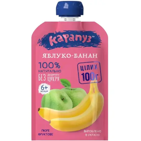 Пюре Карапуз пауч Яблуко-Банан 100 г