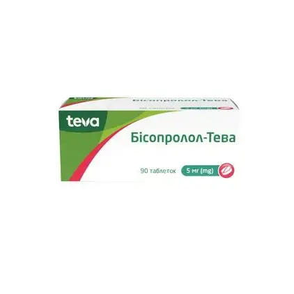 Бісопролол-Тева таблетки по 5 мг №90 (10х9)