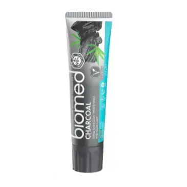 Зубна паста Biomed Charcoal потрійна система відбілювання та догляд, 100 г
