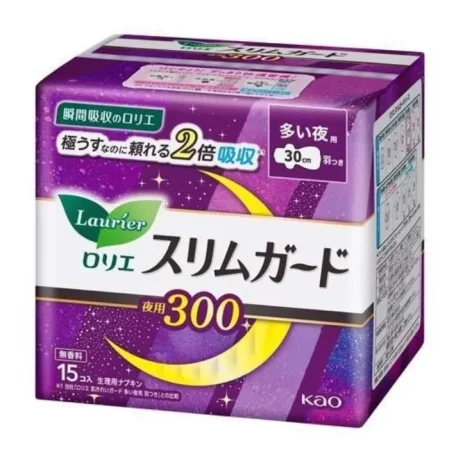 KAO Laurier Extra Heavy Night Use Slim ультратонкі нічні гігієнічні прокладки 30 см, 15 шт