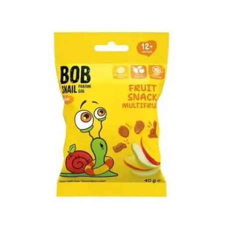 Снек Bob Snail Baby фруктовый для детей с 12 месяцев Мультифруктовый, 40 г