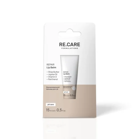 Восстанавливающий бальзам для губ Repair Lip Balm RE.CARE, 15 мл