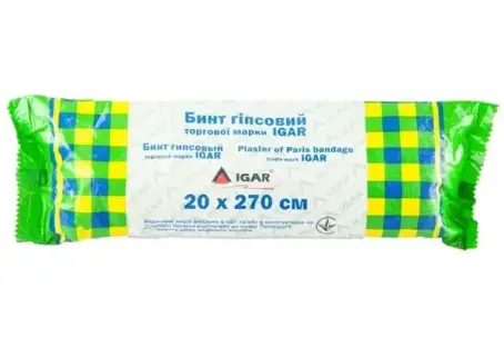 БИНТ ГІПС. 20 см х 2,7 м ІГАР