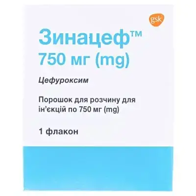 ЗИНАЦЕФ 750 мг пор. для ін. фл.