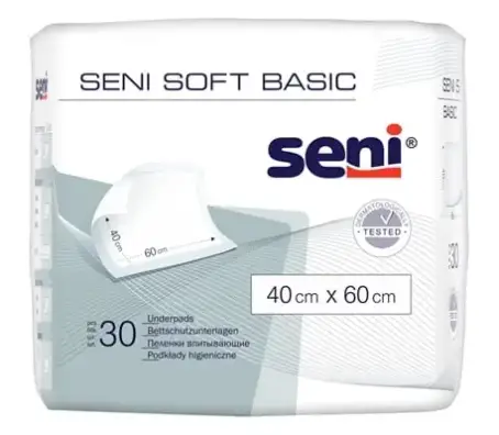 Пелюшки Seni Soft Basic одноразові гігієнічні 40х60 см, 30 шт