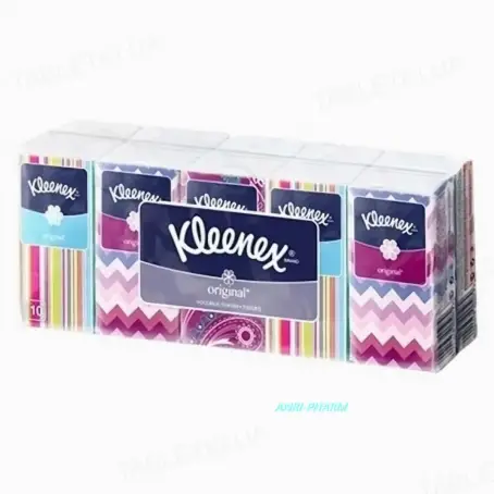 Хустинки Клінекс (Kleenex) Оригінал (Original) білі, 10 х 10 (100 шт.)