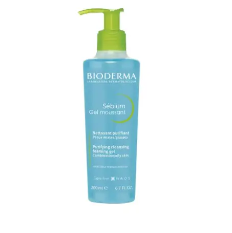 Гель Bioderma Sebium очищающий для лица, для жирной и комбинированной кожи, 200 мл