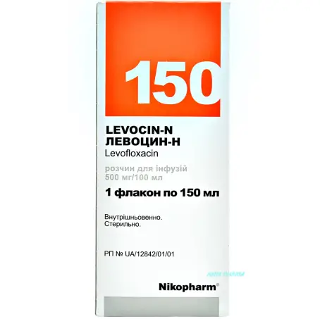 ЛЕВОЦИН-Н 500 мг/100 мл 150 мл р-н д/ін. фл. п/е