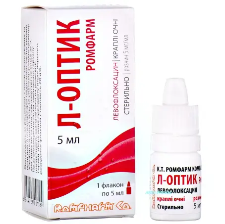 Л-ОПТИК РОМФАРМ 5 мг/мл 5 мл капли глаз. р-р фл.