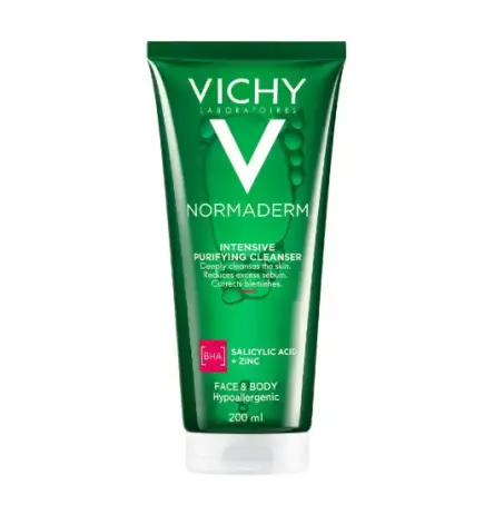 Гель Vichy Normaderm Intensive Purifying для глубокой очистки жирной, подверженной недостаткам кожи лица и тела, 200 мл