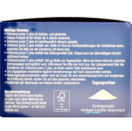 ОРТОМОЛ ИММУН ДЖУНИОР /малина+лайм/ №30 гран.