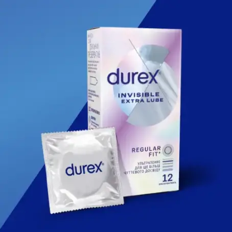  DUREX Invisible Extra Lubricated Презервативи №12