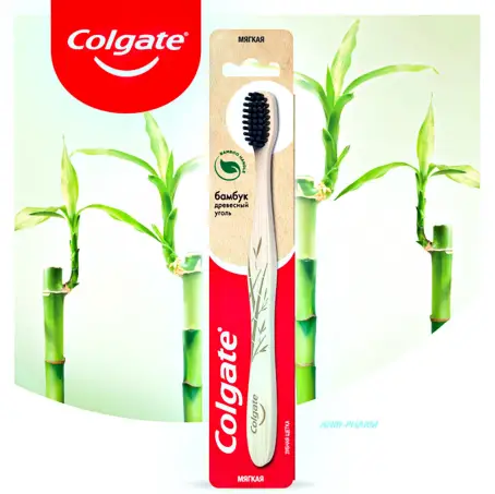 ЩІТКА ЗУБН. COLGATE Бамбук Деревне вугілля м'яка