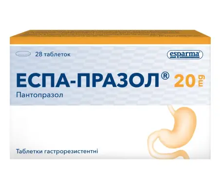 Еспа-празол таблетки гастрорезист. по 20 мг №28 