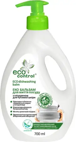 Б/М ДЛЯ МИТТЯ ПОСУДУ ECO Control з гліцер. для чутл. шкіри 700 мл
