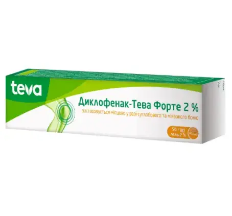 Диклофенак-Тева гель форте 2 % по 50 г у тубах
