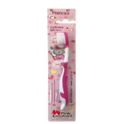 Зубная щетка Pink Elephant Шиншилла Милая розовая, 3-6 лет, 1 штука