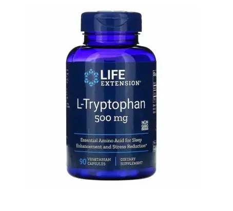 L-триптофан (L-Tryptophan), Life Extension, 500 мг, 90 капсул