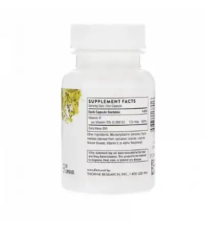 Витамин Д3(Vitamin D3)Thorne Research,5000МО,60 капсул - в наличии: 120 ...