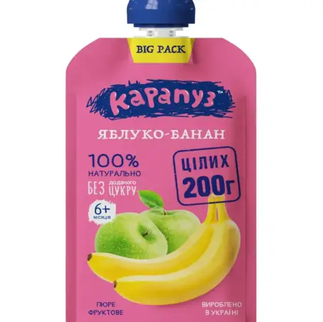 Пюре Карапуз Пауч Яблуко-Банан 100 г