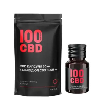  CBD-масло, каннабидиол 3000 мг, капсули мягкие желатиновые по 50 мг, флакон,60шт