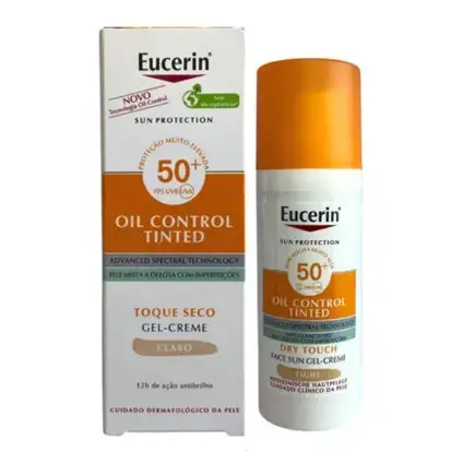 Гель-крем сонцезахисний Eucerin 87937 Sun Oil Control з тонуючим ефектом для комб.та пробл.шкіри  SPF 50+, світлий тон, 50 мл