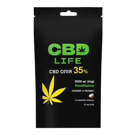 CBD Масло 35% со вкусом кокоса, 10 мл ТМ CBD life, РОЯЛФАРМ