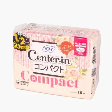Прокладки гигиенические Unicharm Center-In Compact 1/2 Day Use (цветочный аромат) 24.5 см, 16 шт