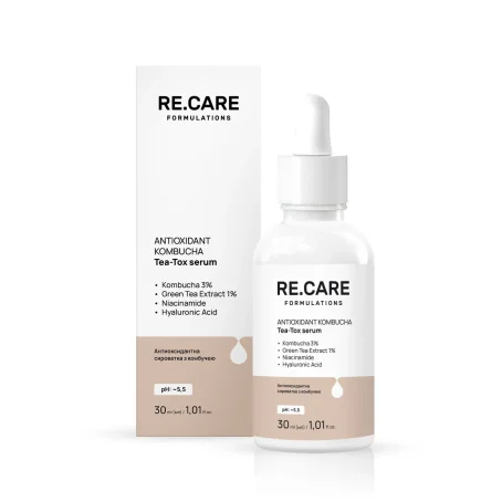Антиоксидантная сыворотка с комбучей Antioxidant Kombucha Tea-Tox Serum RE.CARE, 30 мл
