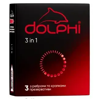  DOLPHI 3в1 Презервативи анатом. форми з ребр. і крапк., №3