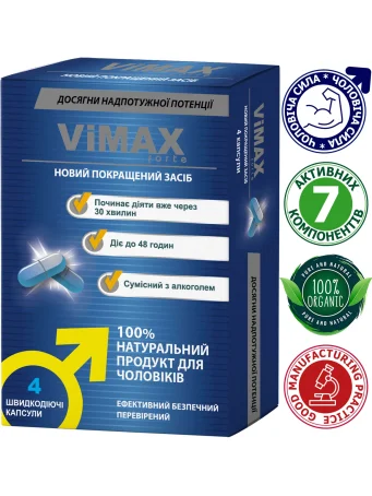Капсули Вімакс форте №4  для потенції і ерекції