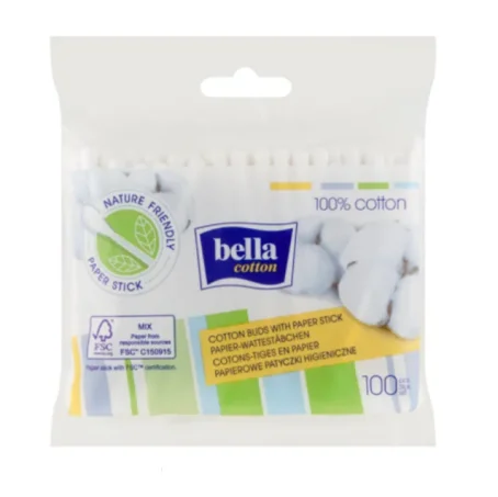 Палички ватні гiгiєнiчні Bella Cotton, 100 шт п/е