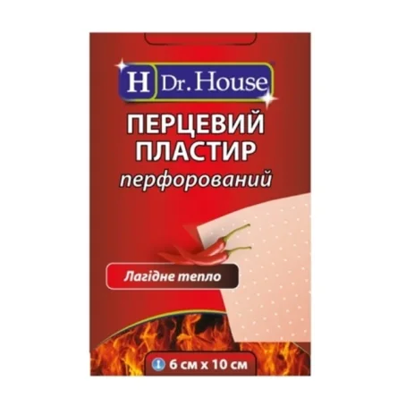 Пластырь медицинский Dr. House перцовый перфорированный 6 см х 10 см, 1 шт
