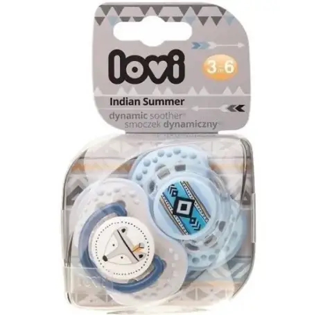 Пустышка силиконовая динамическая 3-6 м, LOVI 2 шт, Indian summer 