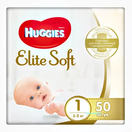 ПОДГУЗ HUGGIES ELITE SOFT 1 (3-5 кг) №50