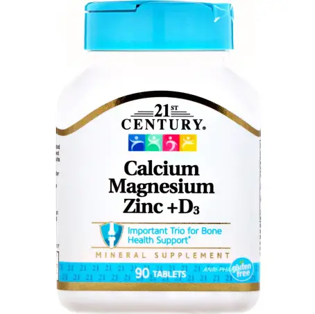 Кальций, магний, цинк с витамином D3 21st CENTURY, 90 таблеток