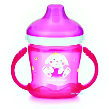 CANPOL ЧАШКА-НЕПРОЛИВАЙКА Sweet fun с ручк. и силик носик. 9+ мес. 180 мл розов. 57/300