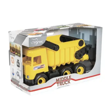 Игрушка Авто "Middle truck" самосвал (желтый) в коробке